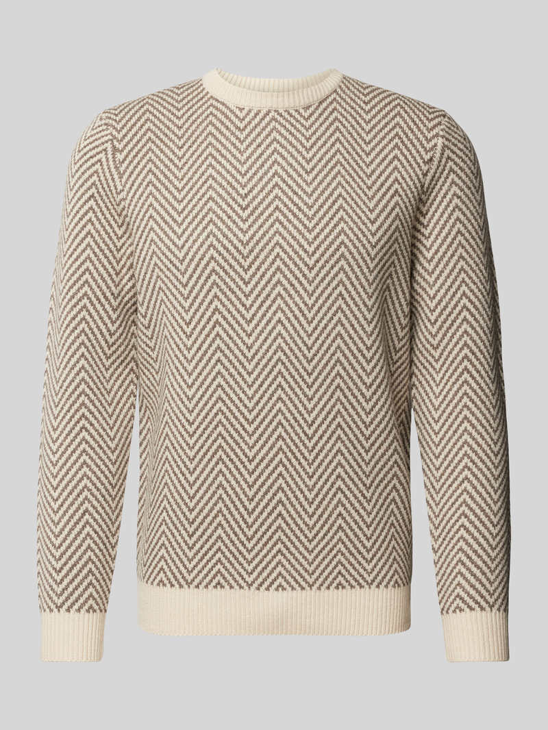 Profuomo Gebreide pullover met ribboorden