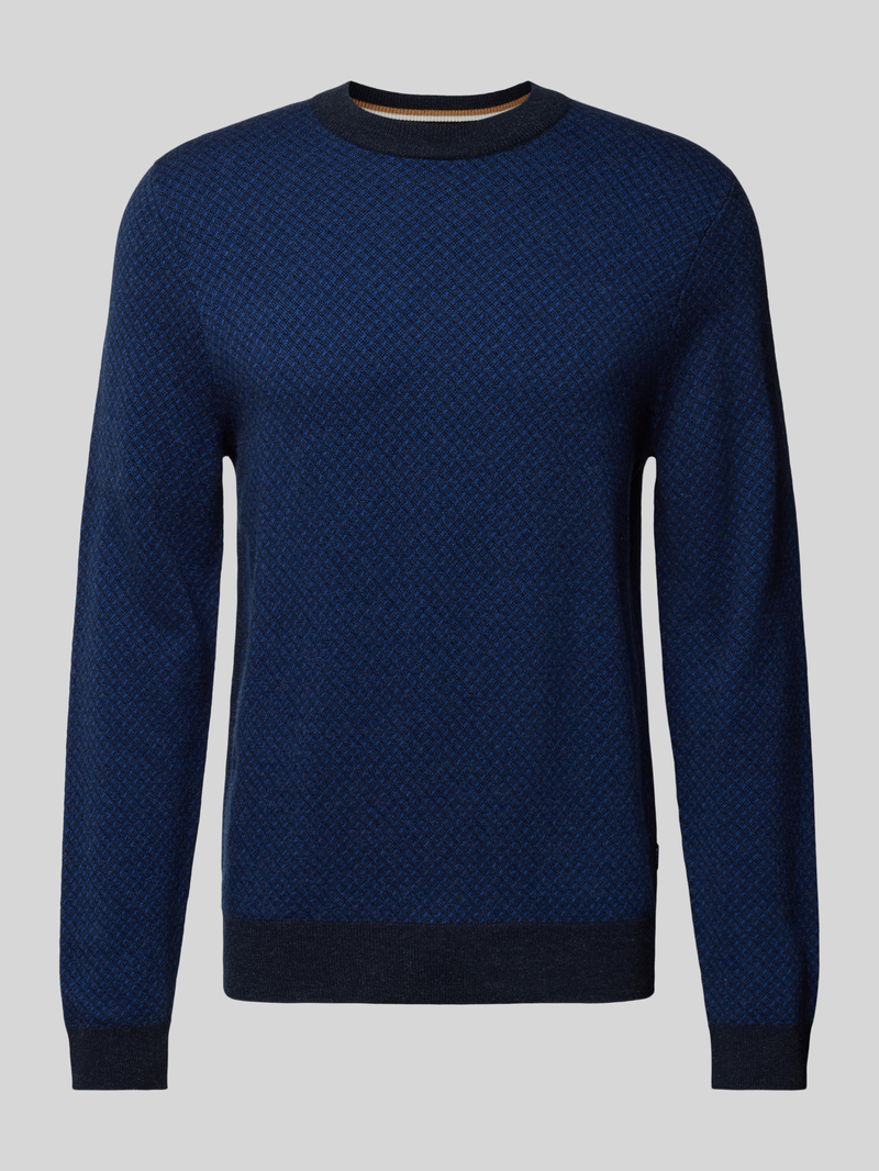 Boss Gebreide pullover met ribboorden, model 'Eltoro'