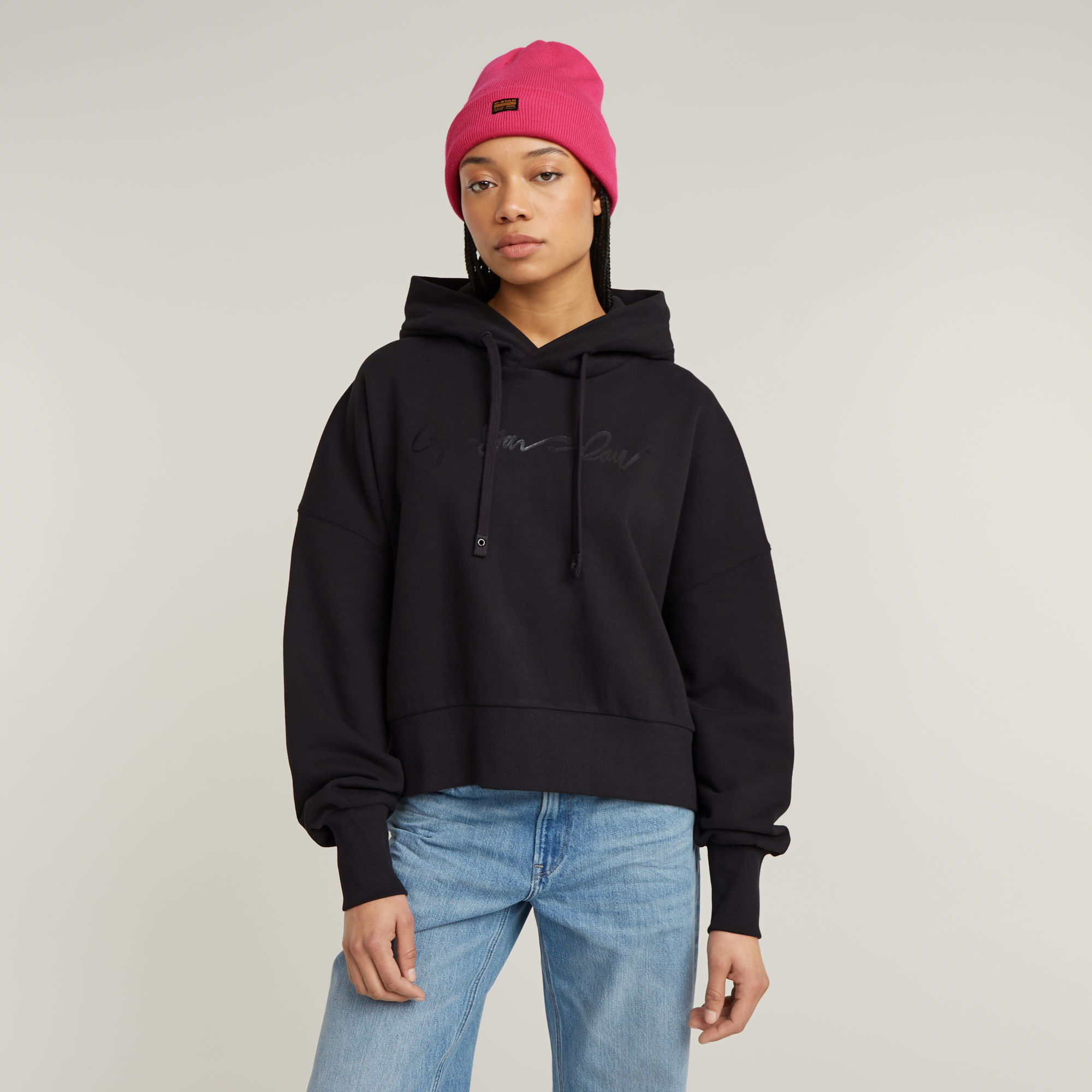 G-Star RAW G-Script Oversized Hoodie - Zwart - Dames