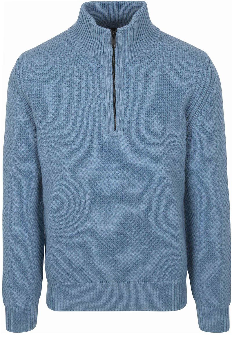 Boss Trui Half Zip Kurano Blauw