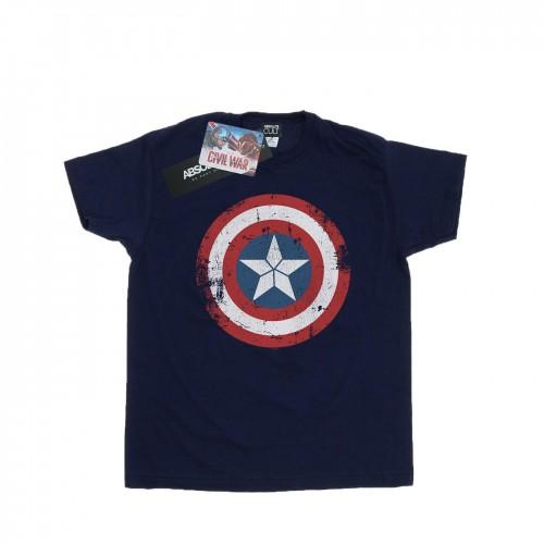 Marvel Girls Captain America Civil War Distressed Shield katoenen T-shirt