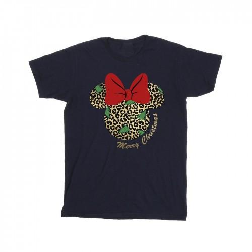 Disney meisjes Minnie Mouse luipaard kerst katoenen T-shirt