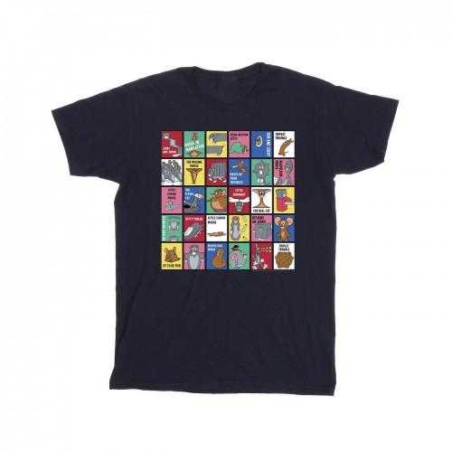 Tom And Jerry Girls Grid Squares Cotton T-Shirt