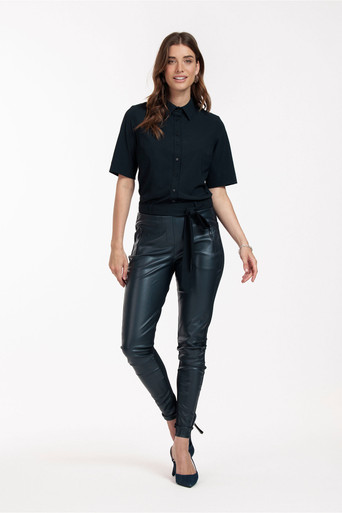 Studio Anneloes Margot leather trousers - dark blue - 11925