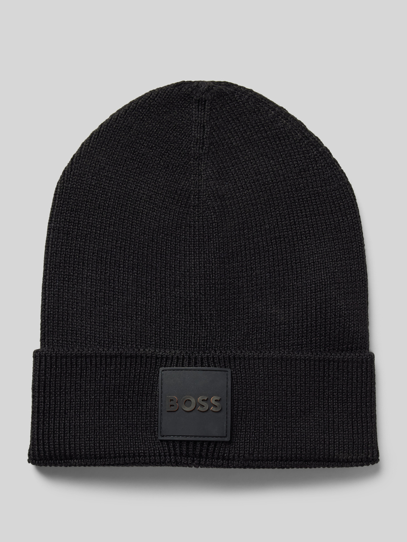 Boss Beanie met labeldetail, model 'Foxxy'