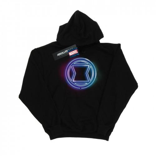 Marvel Boys Black Widow neon-logo hoodie