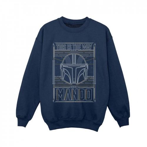 Star Wars Boys The Mandalorian The Way Outline Helm-sweatshirt