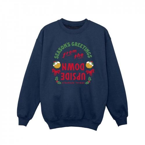 Pertemba FR - Apparel Netflix Girls Stranger Things ondersteboven Seasons Greetings Sweatshirt