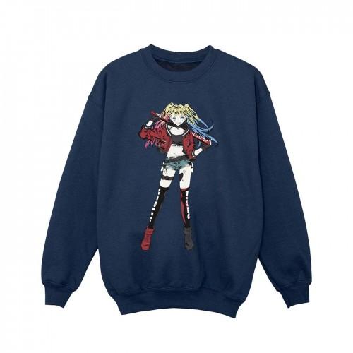 DC Comics Harley Quinn-sweatshirt met staande houding voor meisjes