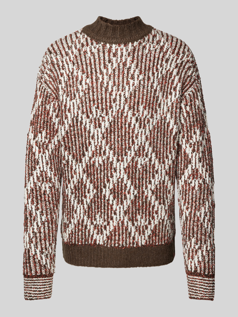 Scotch & Soda Gebreide pullover met opstaande kraag, model 'Jacquard'