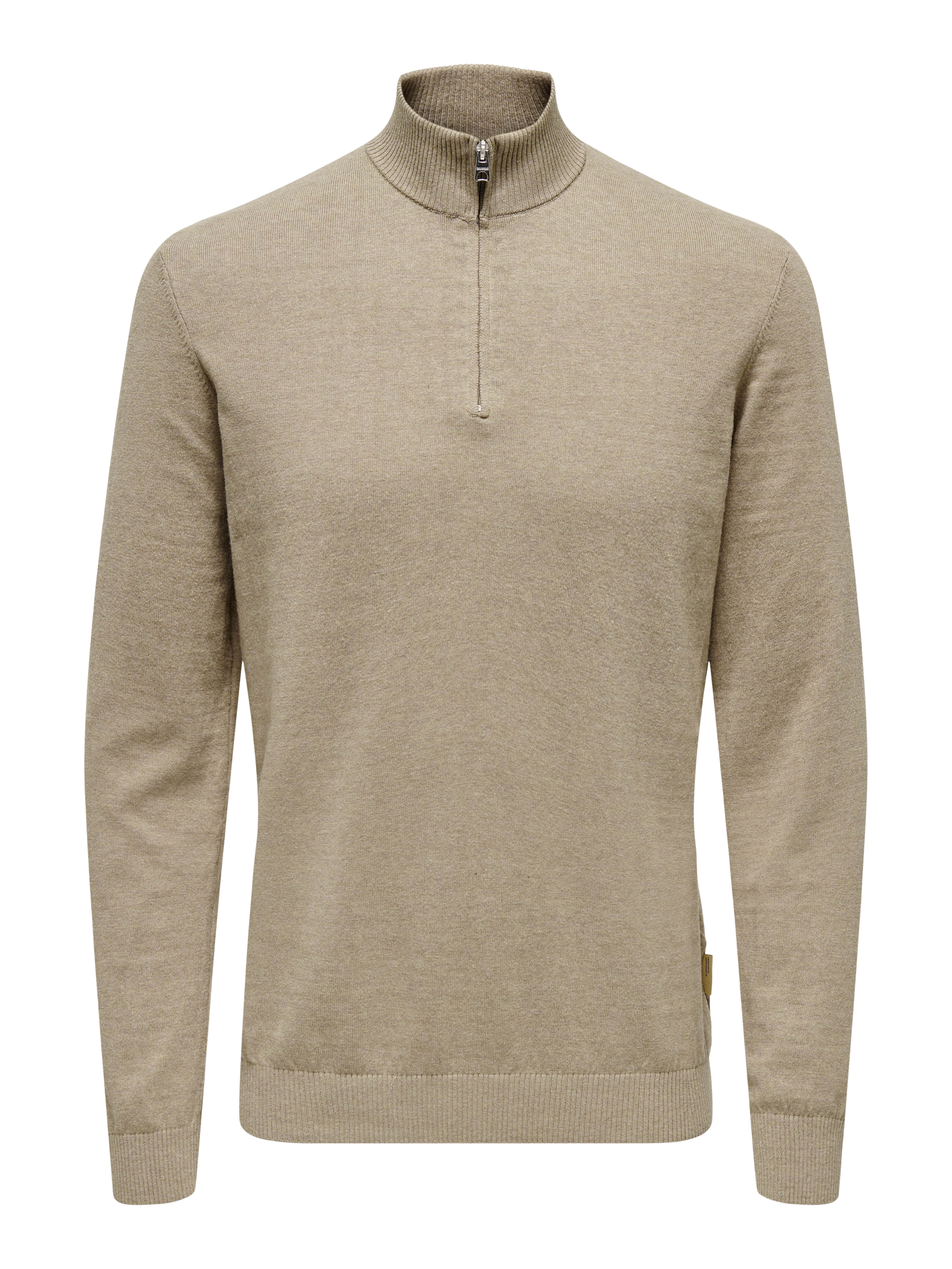 Only and Sons Onsloui Reg 12 Mel Half Zip Knit No: