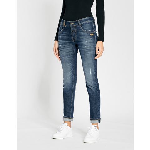 GANG Relax fit jeans 94GERDA met half open knoopsluiting