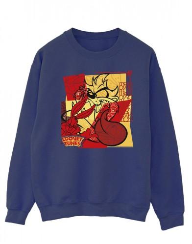 Looney Tunes Heren Taz Bugs Rabbit Nieuwjaar katoenen sweatshirt