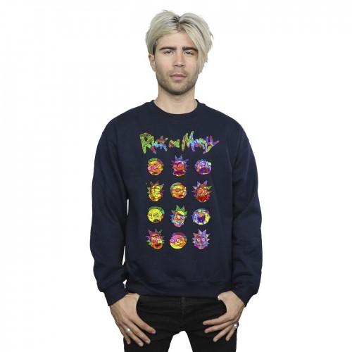 Rick And Morty Rick en Morty heren tie-dye gezichten sweatshirt