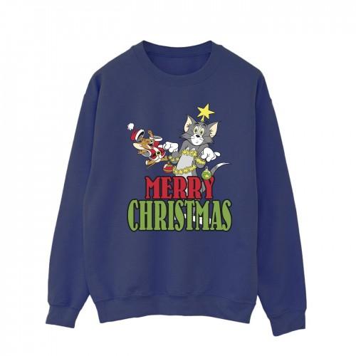 Tom And Jerry Mens Merry Christmas Baubles Sweatshirt