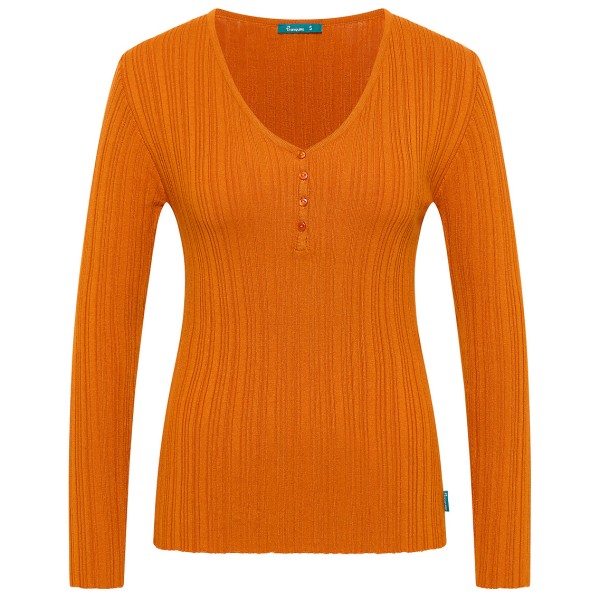 Tranquillo  Women's Seidiges Ecovero-Shirt V-Neck - Longsleeve, oranje