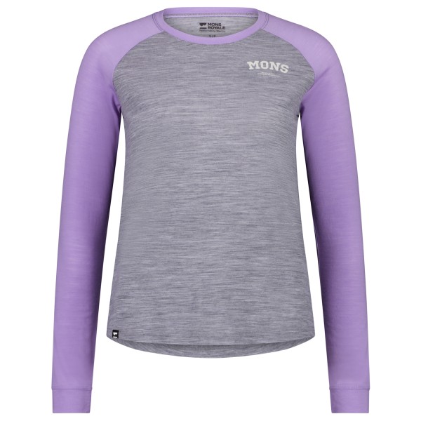 Mons Royale  Women's Icon Merino Air-Con Raglan - Merinoshirt, grijs/purper