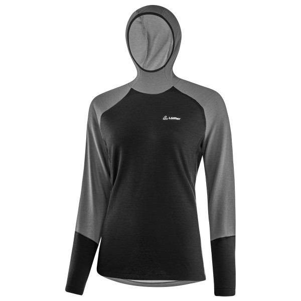 Löffler  Women's Hoody Transtex Merino - Merinoshirt, zwart/grijs