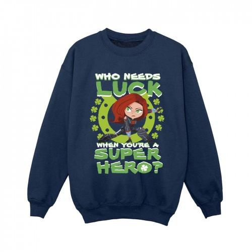 Marvel Boys St Patrick's Day Black Widow Luck Sweatshirt