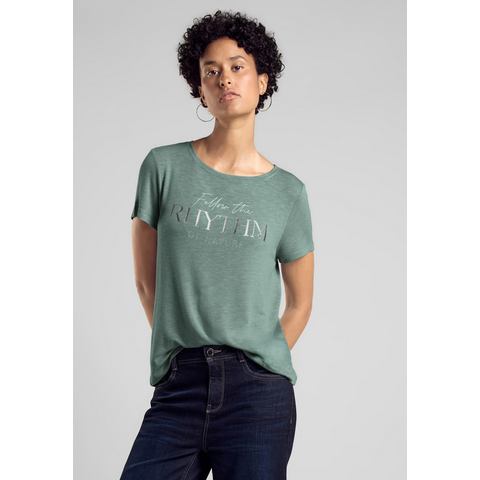 STREET ONE Shirt met ronde hals RHYTHM met belettering