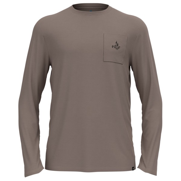 Odlo  Merino 200 Pocket T-Shirt Crew Neck L/S - Merinoshirt, bruin/grijs