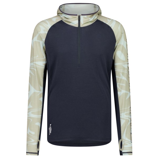 Mons Royale  Temple Merino Air-Con Hood - Merinoshirt, blauw