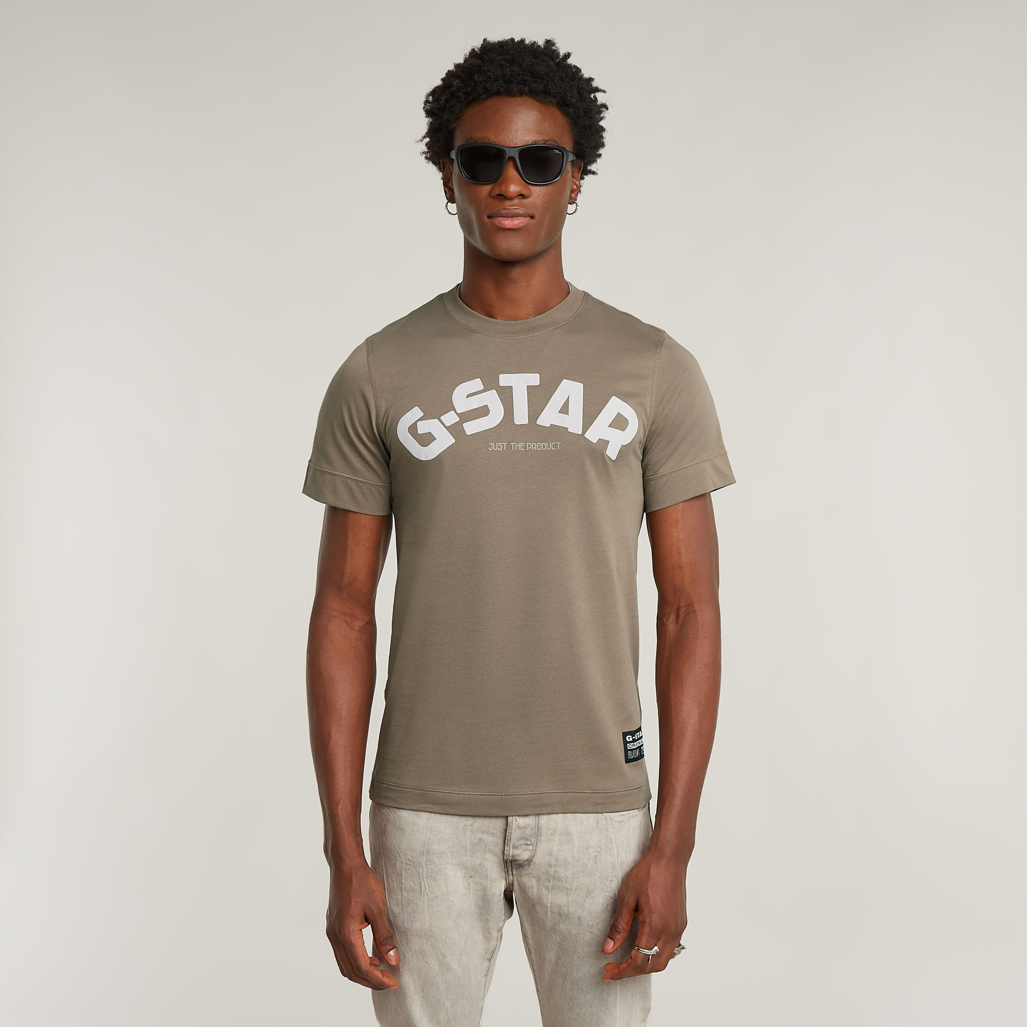 G-Star RAW Puff Logo Slim T-Shirt - Bruin - Heren