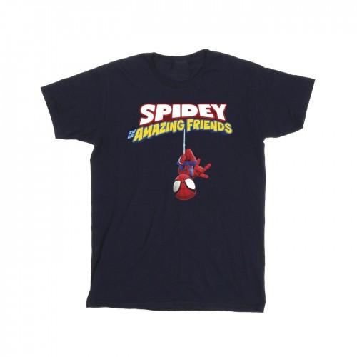 Marvel Spider-Man ondersteboven hangend katoenen T-shirt voor meisjes