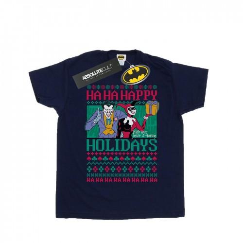 DC Comics Girls Joker en Harley Quinn Ha Ha Happy Holidays katoenen T-shirt