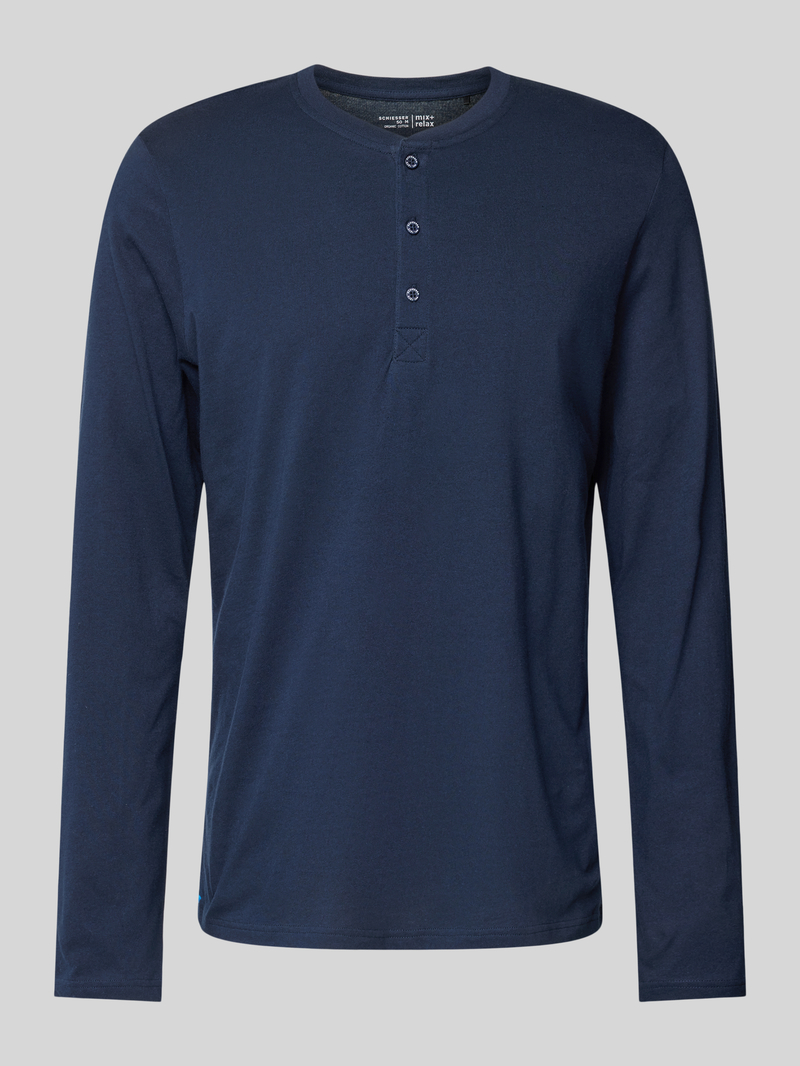 Schiesser Shirt met lange mouwen en korte knoopsluiting