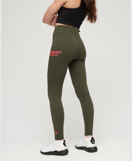 Superdry Vrouwen Core Sportlegging met Hoge Taille Groen