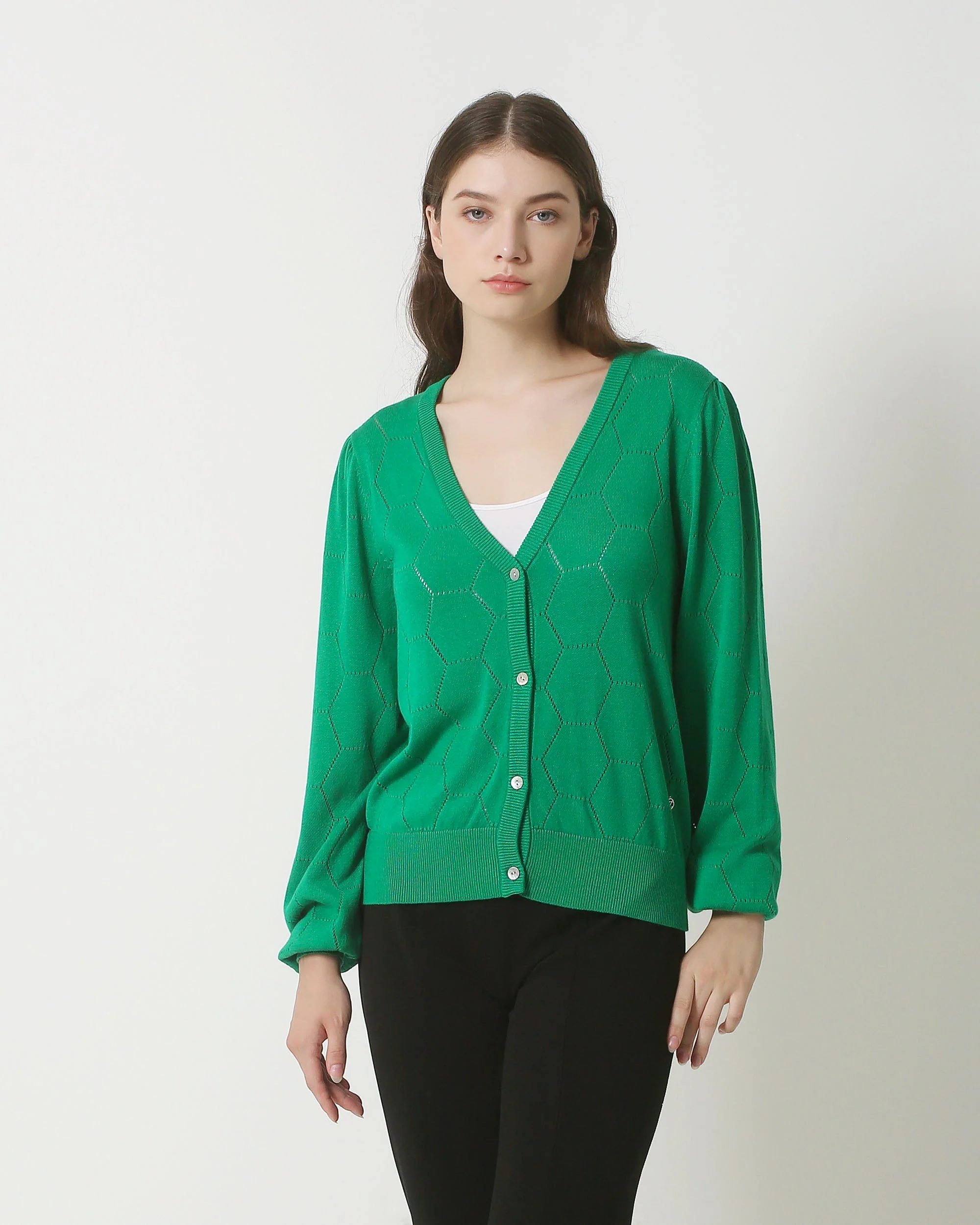 Smashed Lemon 23851 groene loose fit cardigan