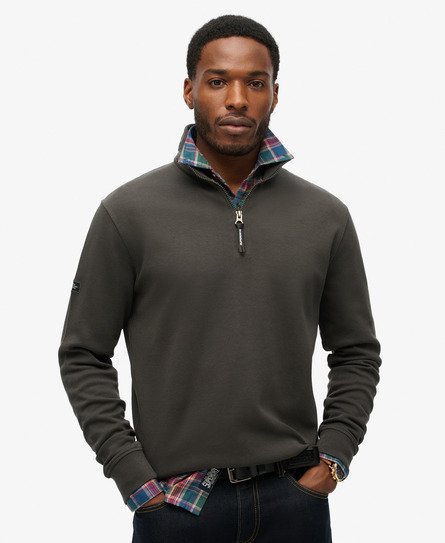 Superdry Mannen Kraagloos Utility Sweatshirt met Logo Zwart