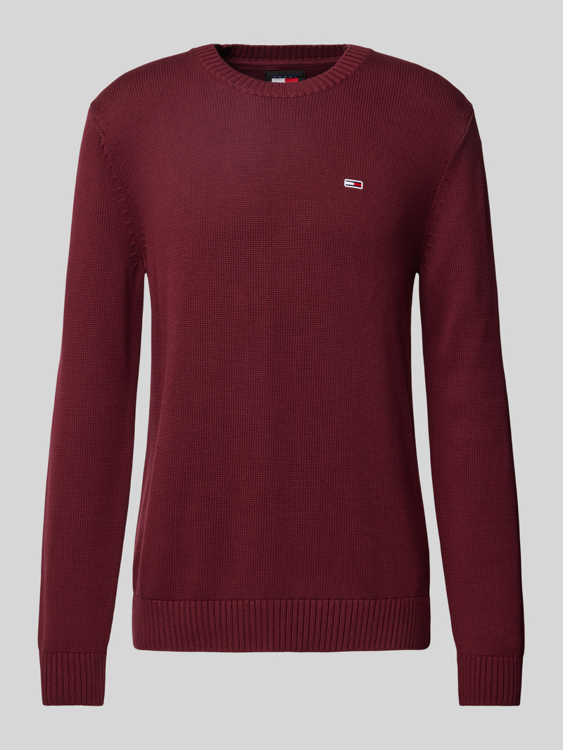 Tommy Jeans Slim fit gebreide pullover met logobadge