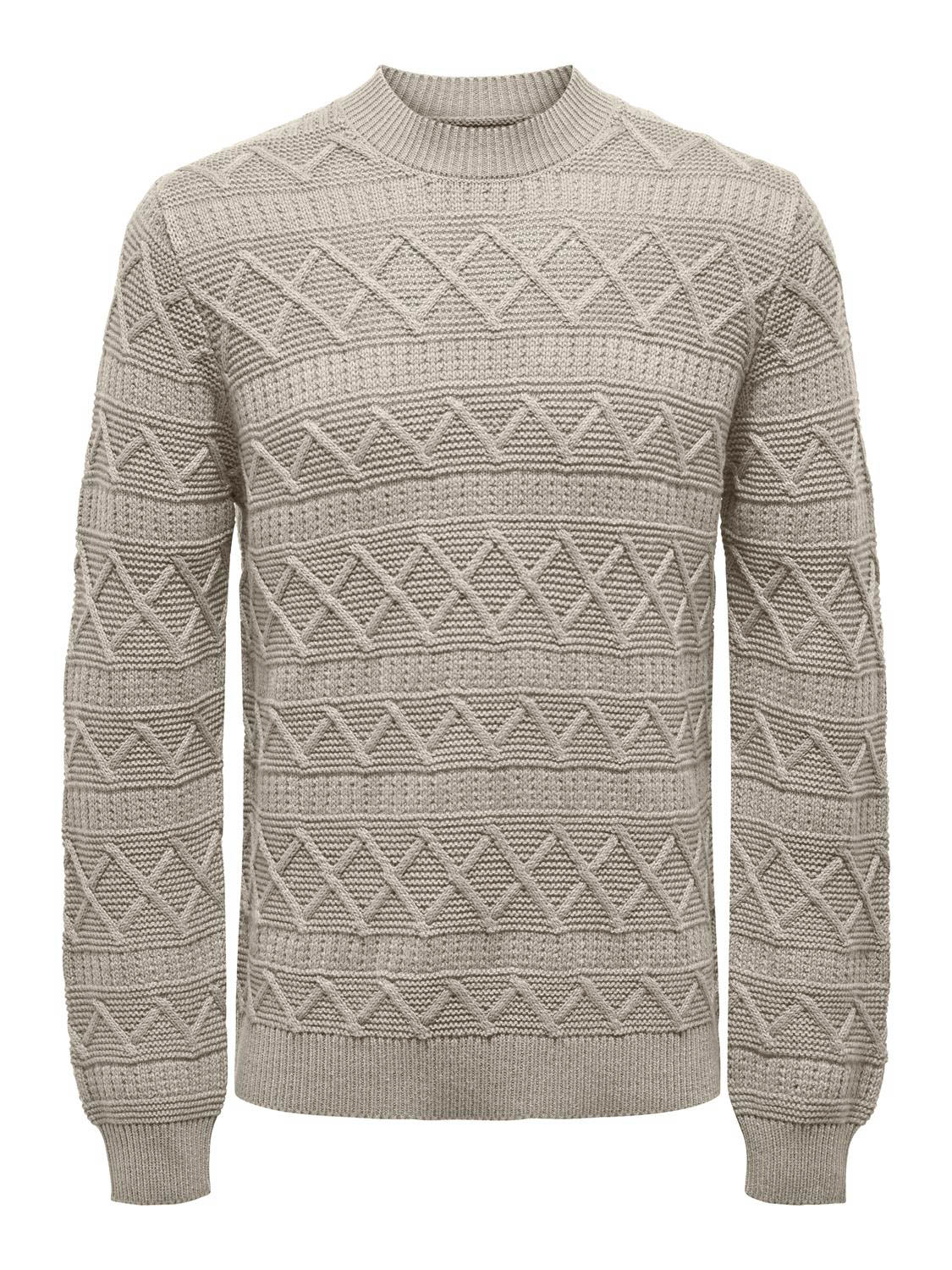 Only and Sons Onswade Reg 5 Struc Crew Neck Knit