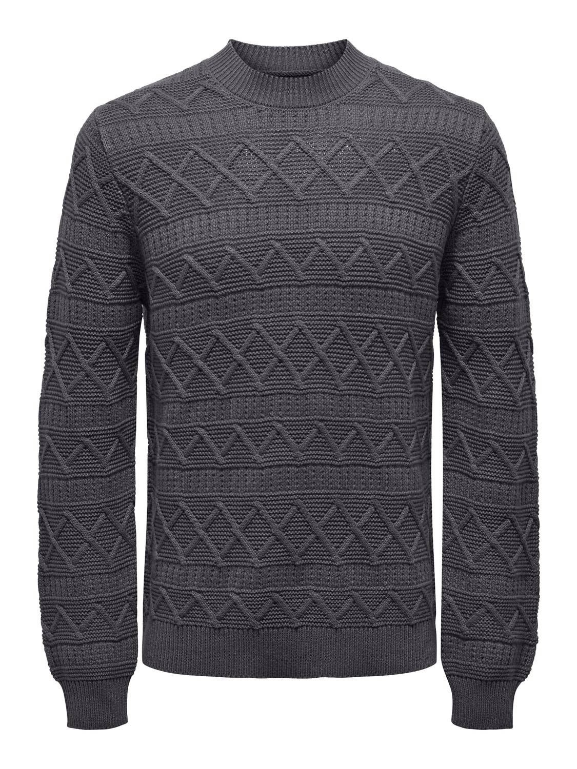 Only and Sons Onswade Reg 5 Struc Crew Neck Knit