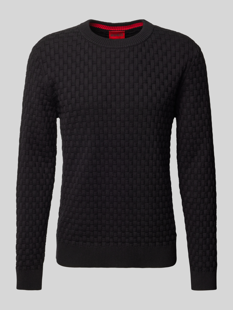 HUGO Gebreide pullover met structuurmotief, model 'Stubon'