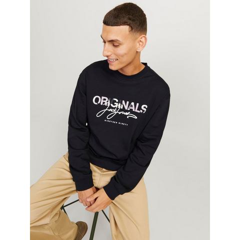 Jack & Jones Sweater JORARUBA AOP BRANDING SWEAT CREW NECK