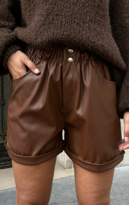 Jurkjes Leren Short Amelia Choco