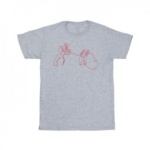 Disney Boys Lady en de Vagebond Spaghetti Outline T-shirt