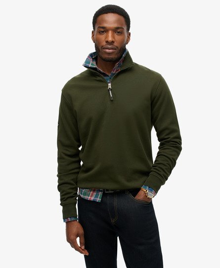 Superdry Mannen Kraagloos Utility Sweatshirt met Logo Groen