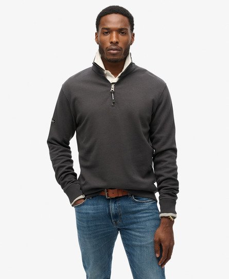 Superdry Mannen Kraagloos Utility Sweatshirt met Logo Donkergrijs