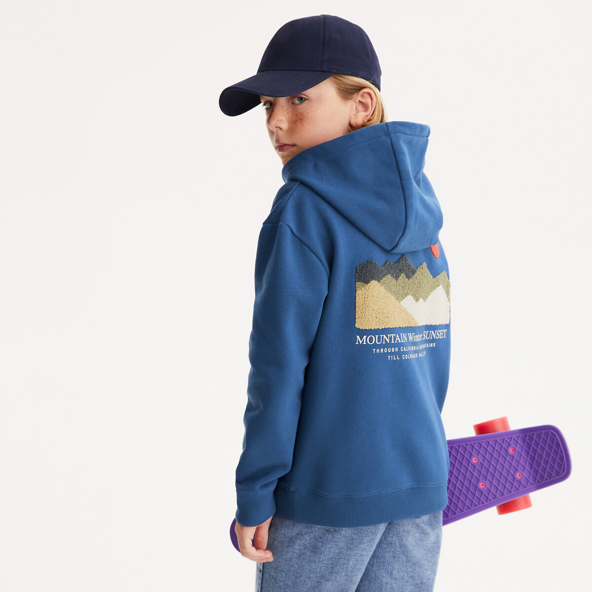 LA REDOUTE COLLECTIONS Oversized hoodie in molton, motief op de rug