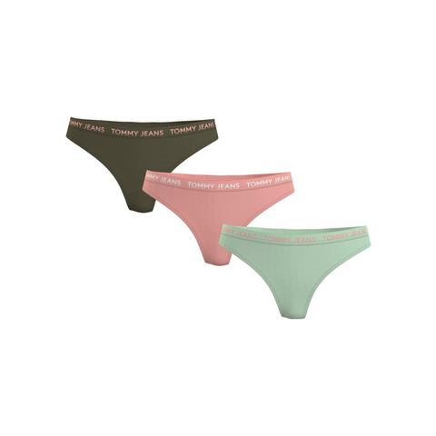 Tommy Hilfiger Underwear Slip 3P HIGH RISE THONG met elastische logo-band (Set van 3)