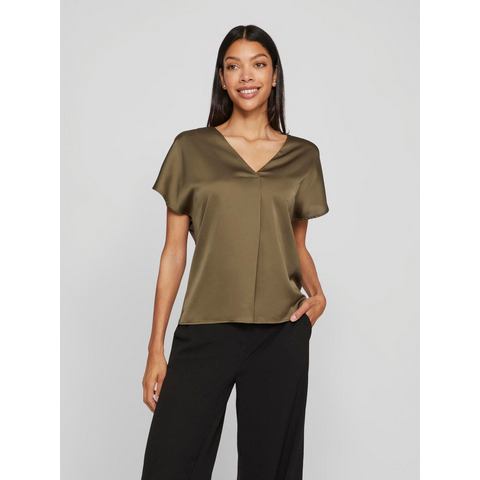 Vila Shirt met V-hals VIELLETTE V-NECK S/S SATIN TOP - NOOS