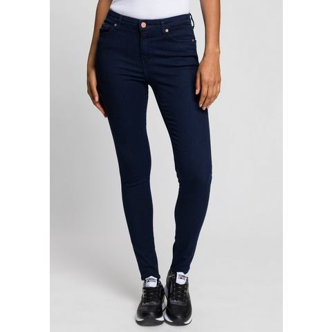 TOMMY JEANS Skinny fit jeans NORA MR SKNY met -logobadge & borduursels