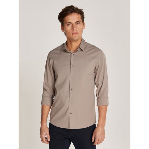 Calvin Klein Overhemd met lange mouwen SLIM FIT STRETCH POPLIN