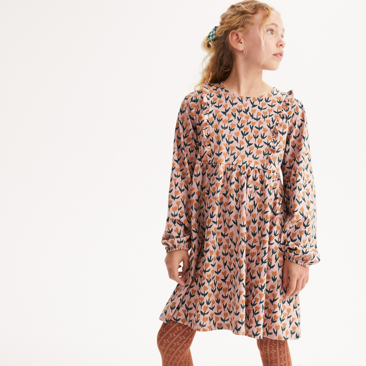 LA REDOUTE COLLECTIONS Jurk in jersey met bloemenprint en volants