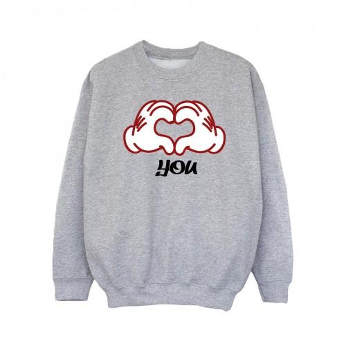 Disney Girls Mickey Mouse Love You Hands Sweatshirt