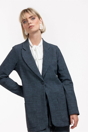 Studio Anneloes Daan bnd dnm tweed blazer - midnight blue - 11940